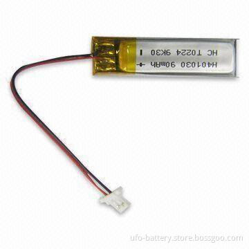 3.7V Rechargeable Li-Pol Battery with 4.20 ± 0.025V Charging Voltage and 90mAh Typical Capacity